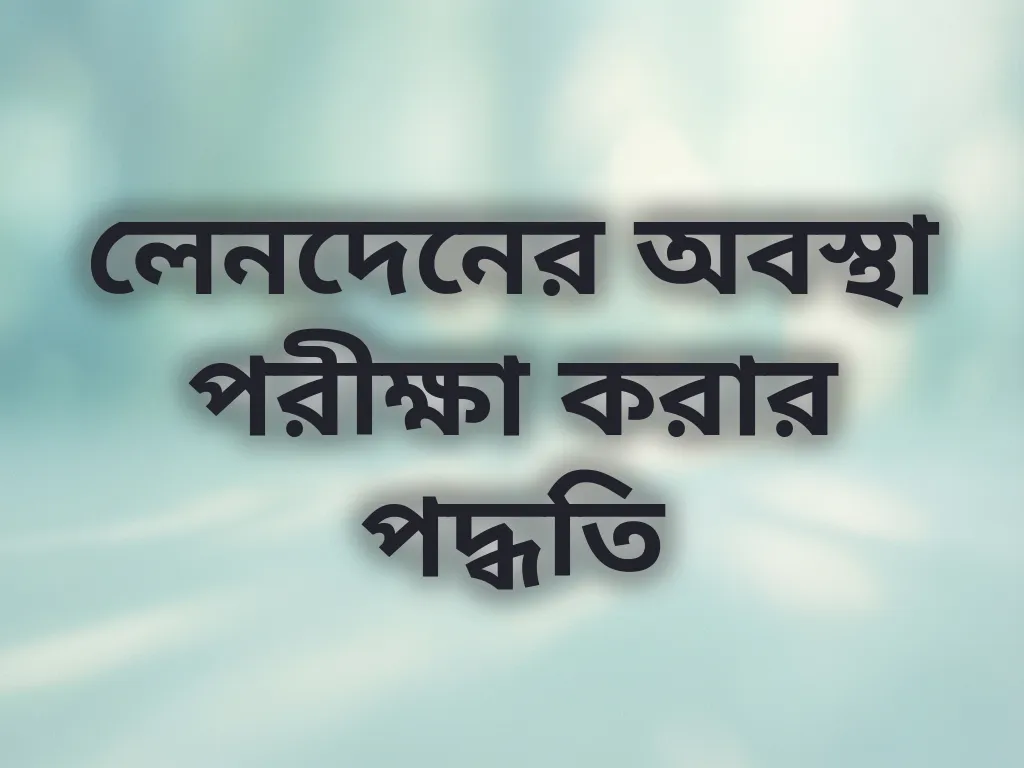 লেনদেনের অবস্থা পরীক্ষা করার পদ্ধতি